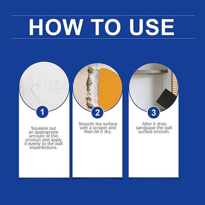 Wall Repair Kit - Heavy-Duty Quick Fix Putty Paste for Drywall, Ceiling Holes & Cracks